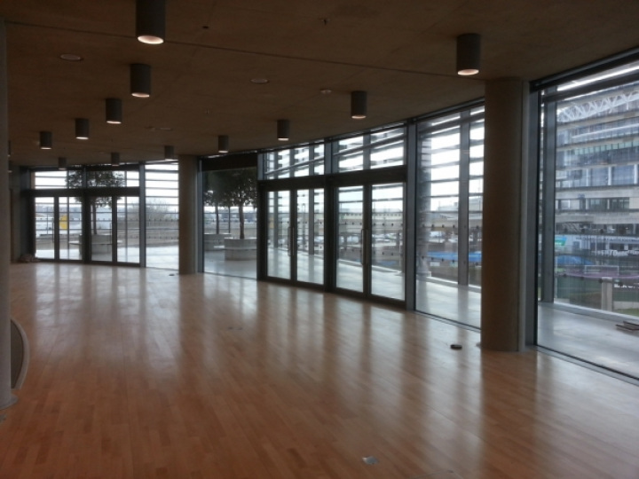 Schuco ADS65 Aluminium Double Doorsets into FW50+ Curtain Wall